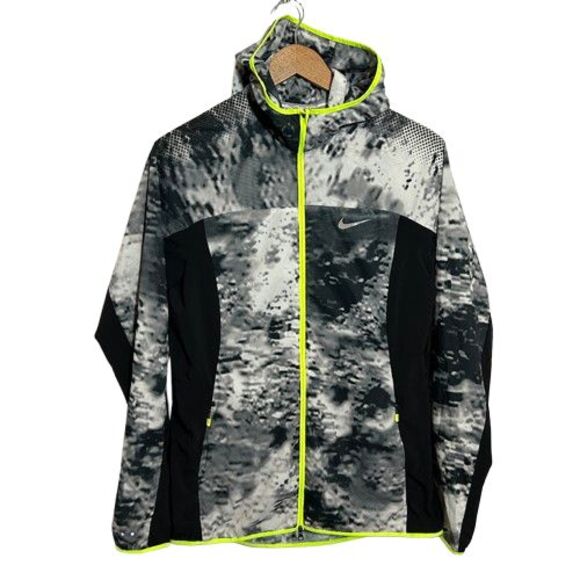 Nike Trail Kiger Full Zip Hooded Running Jacket Womens Medium Reflective Black - Picture 1 of 9